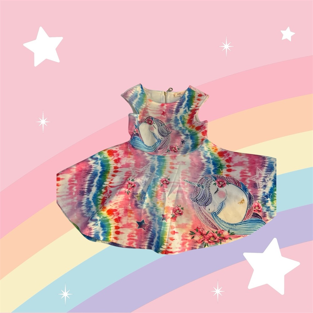 Colorful Tie-Dye Unicorn Dress